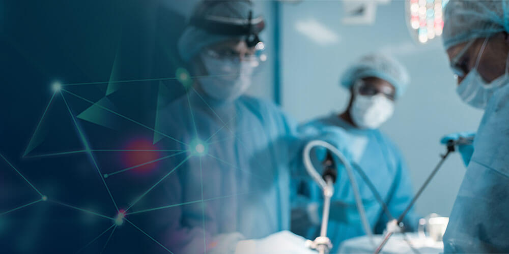 surgeons on OR with geometric shapes overlays
