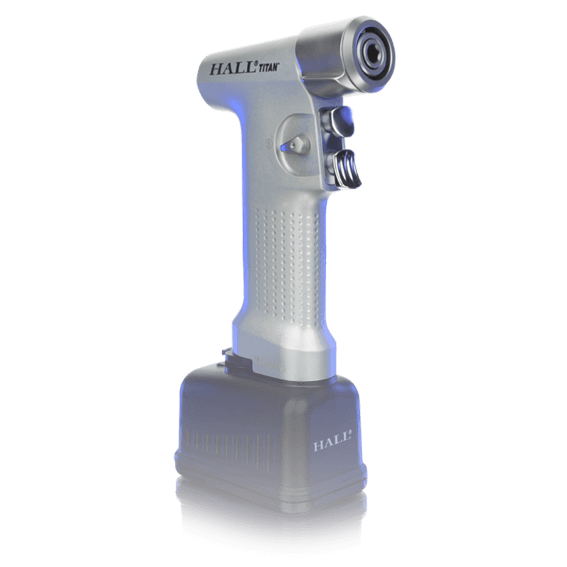 hall titan powered instrument system handheld device angled left showing insertion spot for blade
